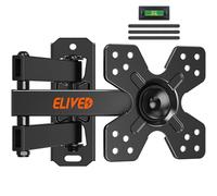 ELIVED TV Wall Bracket Tilt Swivel for Most 14-30 Inch TVs up to 15KG, Max VESA 100x100mm, Full Motion TV Bracket with Articulating Arm, Monitor Wall Mount for LED, LCD, OLED Flat/Curved Screens