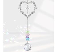Elivida Christian Gifts for Women, Heart-Shaped Suncatcher with Cross - Religious Birthday Ornament with Scripture The Lord is My Light and My Salvation - Inspirational Catholic Spiritual Gifts