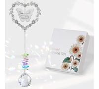 Elivida Sympathy Gift for Lose of Loved Ones, Grief Memorial Suncatcher Ornament for Loss of Mom Dad, Bereavement Crystal Rainbow Maker, Unique Heart Shaped Hanging Decorations for Daily Remembrance