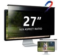 EliWhale Removable Hanging Computer Privacy Screen Filter, 27 Inch 16:9 HD Anti-blue light & Anti-glare Computer Monitor Screen Privacy Screen Protector, Width x Height is 24.2"x 14.5"(614mm x 369mm)