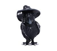Nemesis Now Eliwing Collectible Cult Cuties Figurine 10.4cm - Gothic Fantasy Raven Statue with Witch Hat, Dark Fantasy Decor & Mystical Display Piece