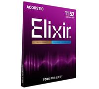 Elixir 11025 Strings 80/20 Bronze Acoustic Guitar Strings w POLYWEB Coating, Custom Light (.011-.052)