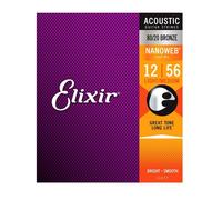Elixir 11077 NANOWEB LT/MB Acoustic Strings 12-56
