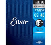 Elixir 12025 Strings Electric Guitar Strings w POLYWEB Coating, Custom Light (.009-.046)
