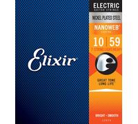 Elixir 12074 Strings 7-String Electric Guitar Strings w NANOWEB Coating, Light (.010-.059)