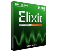 Elixir 14652 Strings Stainless Steel 4-String Bass Strings w NANOWEB Coating, Long Scale, Light (.045-.100)