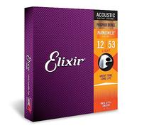Elixir 16052 Strings Phosphor Bronze Acoustic Guitar Strings w NANOWEB Coating, Light (.012-.053)