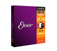 Elixir 16077 Strings Phosphor Bronze Acoustic Guitar Strings w NANOWEB Coating, Light/Medium (.012-.056)