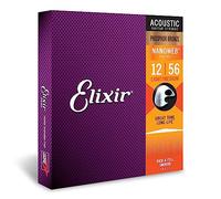Elixir 16077 Strings Phosphor Bronze Acoustic Guitar Strings w NANOWEB Coating, Light/Medium (.012-.056)