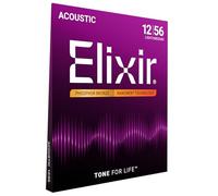 Elixir 16077 Strings Phosphor Bronze Acoustic Guitar Strings w NANOWEB Coating, Light/Medium (.012-.056)