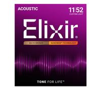 Elixir 80/20 Nanoweb Extra Light 11-52 Coated Acoustic Guitar Strings