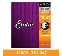 Elixir Acoustic Guitar Strings For Electric Play Popular Music Rock 80/20 Bronze Nickel 11002 16052 16027 11-52 Guitar Accessory Brass NANOWEB11002