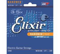 Elixir Electric Guitar Sets Ultra-Thin Nanoweb Coating - Medium (0.011-0.049)