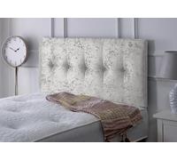 Elixir Furniture Divan Bed Headboard Elegant Madrid Luxury Crushed Velvet Bright Bedroom Decor (Silver, Single 3 FEET, Height 20 INCHES)