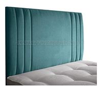 Elixir Furniture Divan Bed Rio Headboard Quality Chenille Fabric Elegant Bright Bedroom Decor (Teal, Double 4 FEET 6 INCHES, Height 36 INCHES)