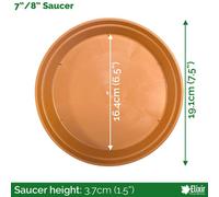 Elixir Garden Supplies Elixir Gardens 20Cm Terracotta Effect Plastic Plant Pot Saucer X25