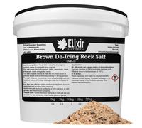 Elixir Garden Supplies Elixir Gardens Brown De-Icing Rock Salt For Snow & Ice On Driveways, Paths & Pavements X15Kg Tub
