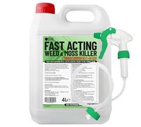 Elixir Gardens 4 Litre Fast Acting Glyphosate-Free Weed & Mosskiller | Child and Pet safe Organic & Natural Ready-to-Use Acetic Acid Formula 60g/l | Results in 24 Hrs | 4 L with Spray Head & Hose x 12