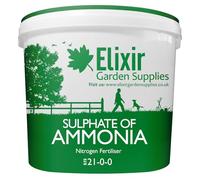 Elixir Gardens Ammonium Sulphate Fertiliser Grade 21-0-0 | Various qty available from 500g to 25kg | 8kg Supplied In a Tub | Treats 400sqm