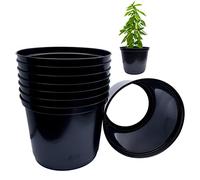 Elixir Gardens Bottomless Black Plastic Plant Pots | Deep Root Tomato Rings/Culture Planter | x 20