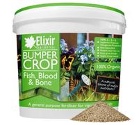 Elixir Gardens Bumper Crop Blood Fish Bone Fertiliser | Various quantities available from 500g to 25kg | 2.5kg, Re-Sealable Tub | Treats over 35sqm
