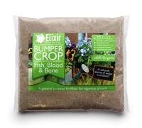 Elixir Gardens Bumper Crop Blood Fish Bone Fertiliser | Various quantities available from 500g to 25kg | 10kg Polythene Bag | Treats over 140sqm