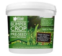 Elixir Gardens Bumper Crop Pre-Seed Lawn/Turf Fertiliser | Grass Seed Starter & Soil Prep for Overseeding & Patch Repair with Magnesium & Iron | N.P.K: 6-11-18 + 2% Mg + 0.6% Fe | 25kg Tub