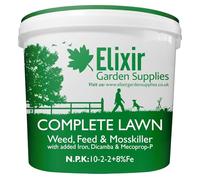 Elixir Gardens Complete Lawn Feed & Weed Fertiliser Supplied In a resealable Airtight Tub (5kg 10-2-2)