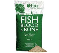 Elixir Gardens Fish Blood and Bone Natural Organic Fertiliser 25Kg Bag | 5-5-6 | Treats over 350sqm