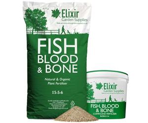 Elixir Gardens Fish, Blood and Bone Organic-Based Fertiliser | 5kg Bucket | Treats over 70sqm