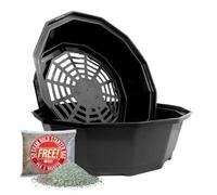 Elixir Gardens Green Plastic Bulb Planting Baskets | Quantities of 1-20 | Daffodils, Tulips, Crocus, Iris, Hyacinth & Snowdrop Easy Planters for Hanging Basket/Flowerbed | Black 26cm x 20