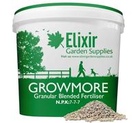 Elixir Gardens Growmore 7-7-7 Special Blend All Round General Purpose Fertiliser | 3kg Tub | Treats 60 sq.m