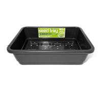 Elixir Gardens Heavy-Duty Plastic Half Size Seed Trays for Germination & Planting Propagation with Base Drainage Holes | Various Quantites 1-100 | Half Size Black (G18B) x 15
