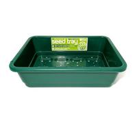 Elixir Gardens Heavy-Duty Plastic Half Size Seed Trays for Germination & Planting Propagation with Base Drainage Holes | Various Quantites 1-100 | Half Size Green (G18G) x 10