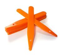 Elixir Gardens L4 Plastic Re-Usable Plant & Flower Labels | Pen & Pencil Compatible | from 50-10000 | 4" / 10cm Orange Stick in Label x 200