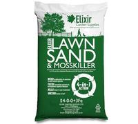 Elixir Gardens Lawn Sand & Moss Killer Treatment | Turf Green Up with Iron Sulphate | 4-0-0+3Fe | 10kg Bag | Treats 125 sq. meters
