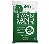 Elixir Gardens Lawn Sand & Moss Killer Treatment | Turf Green Up with Iron Sulphate | 4-0-0+3Fe | 20kg Bag | Treats over 310 sq. meters