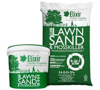 Elixir Gardens Lawn Sand & Moss Killer with Added Iron Sulphate | Turf Treatment & Grass Green-Up Tonic | 500g - 25kg Weights | N.P.K 4-0-0+3% Fe | 3kg Tub | Treats upto 37sqm