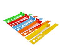 Elixir Gardens Loop Lock Labels | Quantities of 100-5000 | Professional Quality Tie-On Plant & Garden Tags | 220mm x 25mm 5 Colour Assorted - Red, Blue, Orange, Green, Yellow x 1000