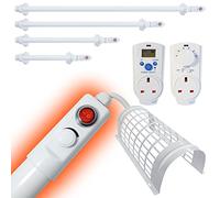 Elixir Gardens Low Energy TH03 Tubular/Tube Heater | Bathroom Mould Protection | 50cm,70cm,100cm,150cm Sizes | Plus Optional Guard & Thermostat | 100cm + Analogue Thermostat