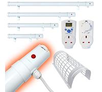 Elixir Gardens Low Energy Tube Heater TH04B 120cm + Guard + Digital Thermostat | Garage, Greenhouse & Household Heating & Bathroom Condensation Protection
