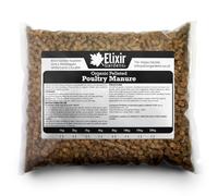 Elixir Gardens Organic Chicken/Poultry Manure Pellets | 15kg Supplied in Polythene Bag | Treats up to 375sqm