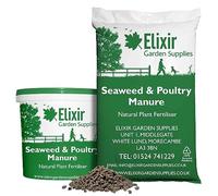 Elixir Gardens Organic Seaweed & Chicken/Poultry Manure Mix Pellets Fertiliser | N.P.K 5.3-3.5-3 | Natural Blended Plant Feed & Compost Improver | 3kg Tub | Treats 30sqm