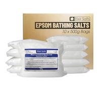 Elixir Gardens Pharmaceutical Epsom Bath Salts, Pure Magnesium Sulphate, 10 Convenient Bags, Non-Scented FCC Grade, MgSO4 Crystals for Bathing (500g Bag (x10))