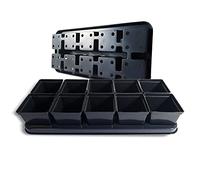 Elixir Gardens Plastic Plant Pot + Carry Trays | Square Pots 11cm x 11cm x 12cm | Various Quantities To Choose From | 40 Pots + 4 Carry Trays