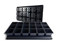Elixir Gardens Plastic Plant Pot + Carry Trays | Square Pots 9cm x 9cm x 10cm | Various Quantities To Choose From | 90 Pots + 5 Carry Trays
