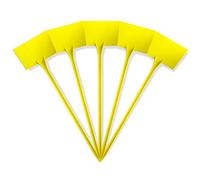 Elixir Gardens Plastic Stick in Angle Head Plant Pot Labels | Flower Label | Various qty available from 10 to 1000 | Choose from a selection of colours | 40cm Yellow x 20