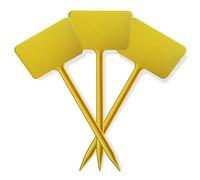 Elixir Gardens Plastic Stick-in Angle Head Plant Pot Labels | Quantities of 10-10000 Available | 19cm Yellow x 20