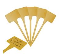 Elixir Gardens Plastic T-Shaped Labels | Plant, Pot & Flower Labelling | SL135 - Beige x 50