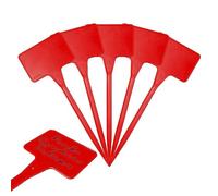 Elixir Gardens Plastic T-Shaped Labels | Plant, Pot & Flower Labelling | SL135 - Red x 400